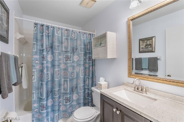 25100 Sandhill Blvd Unit R202, Punta Gorda, FL 33983 - full bathroom with toilet, vanity, and shower / bath combination with curtain