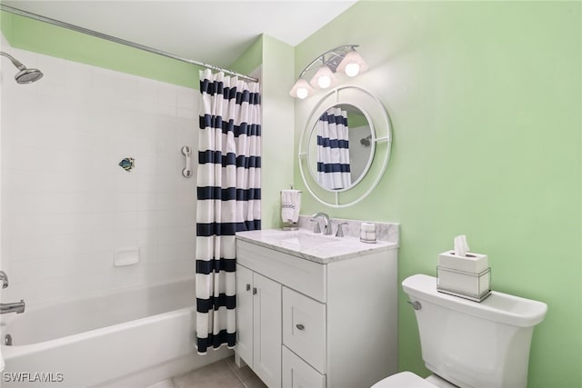 14521 Grande Cay Cir Unit 2902, Fort Myers, FL 33908 - full bathroom featuring toilet, shower / tub combo, vanity, and tile patterned floors