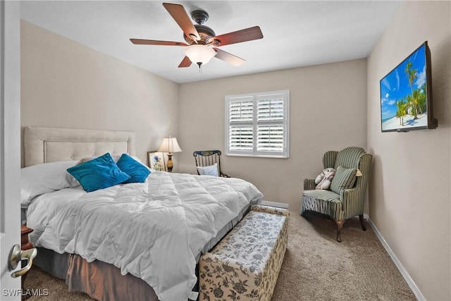 17504 Cherry Ridge Ln, Fort Myers, FL 33967 - carpeted bedroom featuring ceiling fan and baseboards