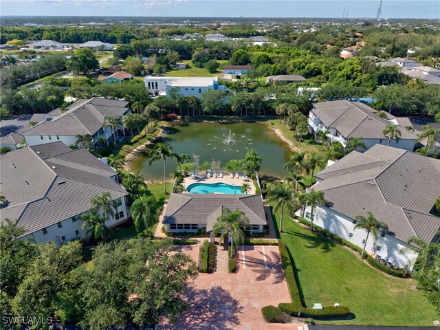 2110 Cay Lagoon Dr Unit 113, Naples, FL 34109 - aerial view of residential area featuring a nearby body of water and a pool area
