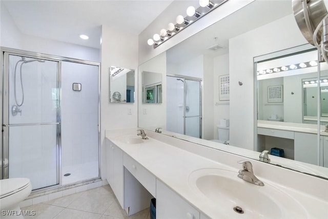 8315 Whisper Trace Way Unit C-102, Naples, FL 34114 - full bath with toilet, tile patterned floors, a shower stall, and double vanity