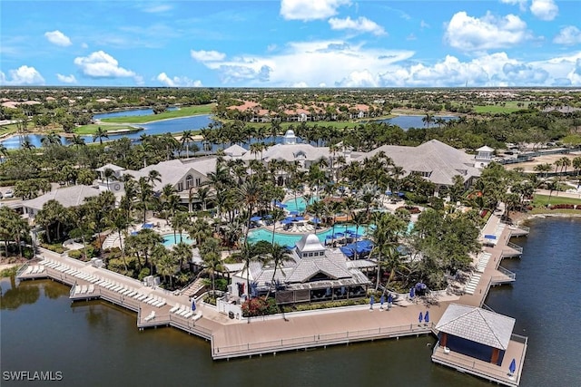 8315 Whisper Trace Way Unit C-102, Naples, FL 34114 - aerial view of residential area with a large body of water and a pool area