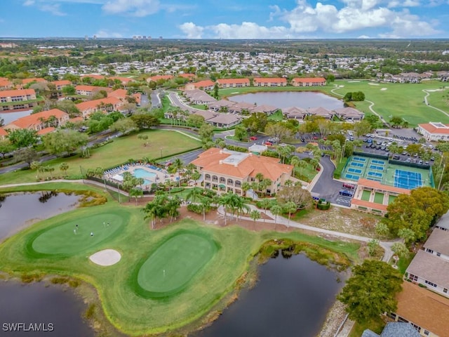 26660 Rosewood Pointe Cir Unit 205, Bonita Springs, FL 34135 - aerial perspective of suburban area with a nearby body of water and a golf course