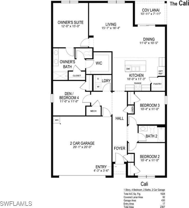 9016 Lawn Ct, Labelle, FL 33935 - floor plan / room layout