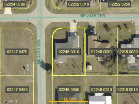 aerial overview of property's location