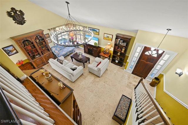 8151 New Jersey Blvd, Fort Myers, FL 33967 - living area featuring a chandelier and baseboards