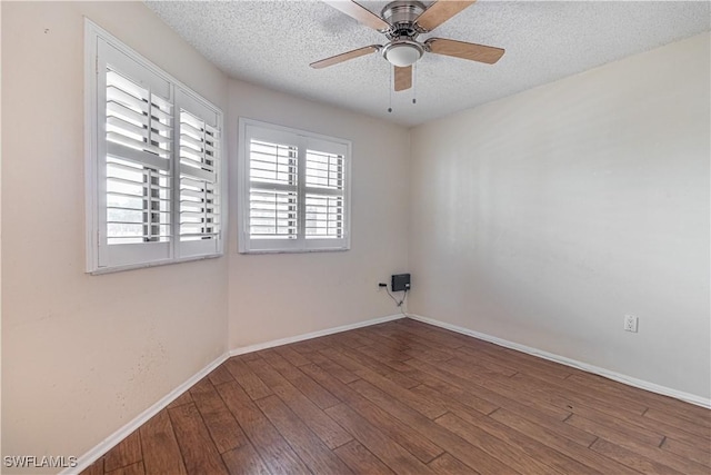 7410 Lake Breeze Dr Unit 204, Fort Myers, FL 33907 - unfurnished room featuring wood finished floors, a textured ceiling, and a ceiling fan