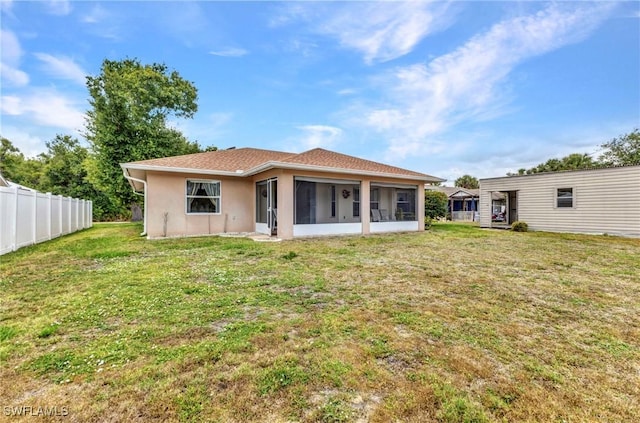78 Zenith St, Port Charlotte, FL 33954 - back of property featuring a sunroom and stucco siding