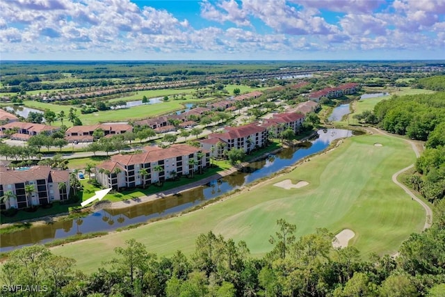 10317 Heritage Bay Blvd Unit 1418, Naples, FL 34120 - bird's eye view of a golf club, a nearby body of water, and apartment complex / building
