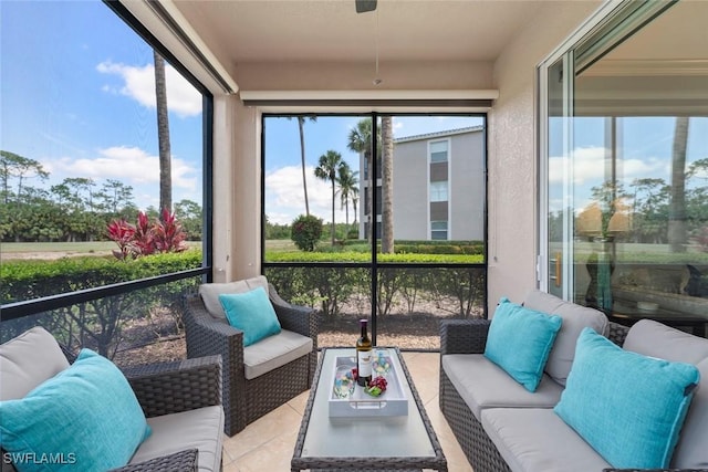 10317 Heritage Bay Blvd Unit 1418, Naples, FL 34120 - sunroom / solarium featuring outdoor lounge area