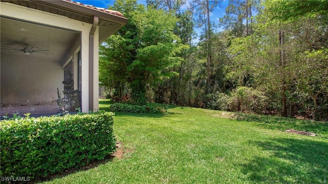 7874 Bucks Run Dr, Naples, FL 34120 - view of green lawn featuring a ceiling fan