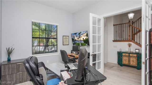 7874 Bucks Run Dr, Naples, FL 34120 - office area featuring wood finished floors and french doors