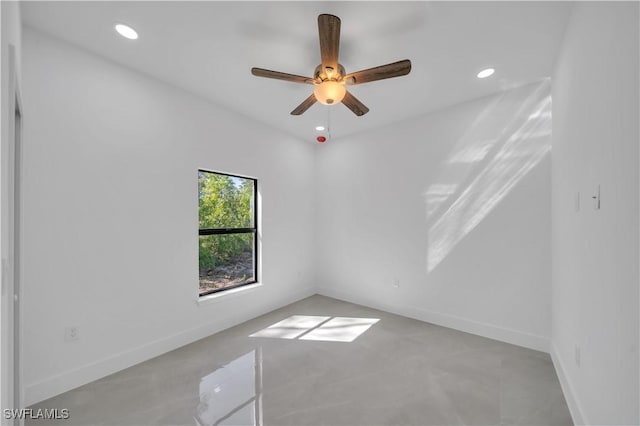 1904 E 11th St, Lehigh Acres, FL 33936 - empty room with a ceiling fan and recessed lighting