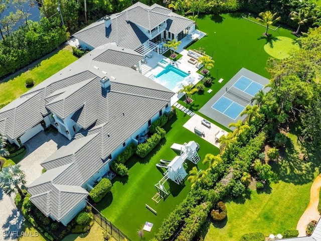 186 N St, Naples, FL 34108 - view from above of property with a pool area