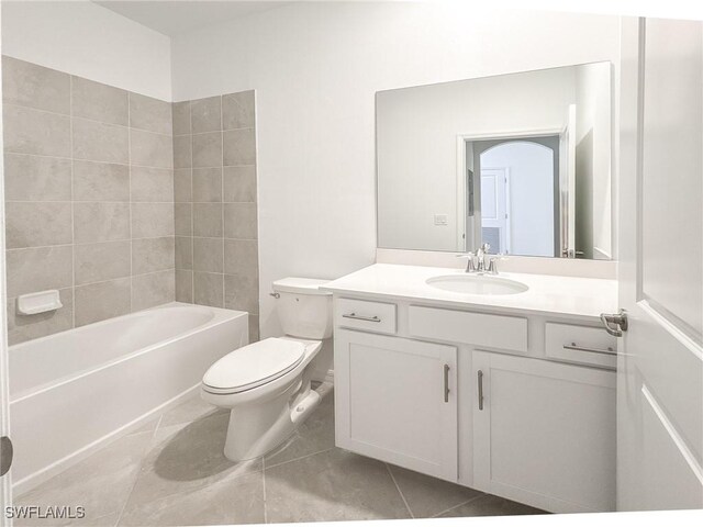 5583 Double Eagle Cir Unit 4141, Ave Maria, FL 34142 - full bathroom with toilet, vanity, tile patterned floors, and shower / bathtub combination