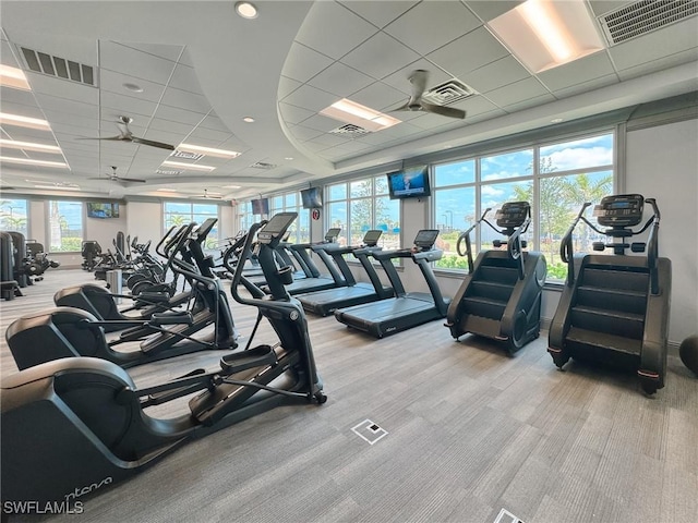 5583 Double Eagle Cir Unit 4141, Ave Maria, FL 34142 - gym featuring carpet floors and a drop ceiling