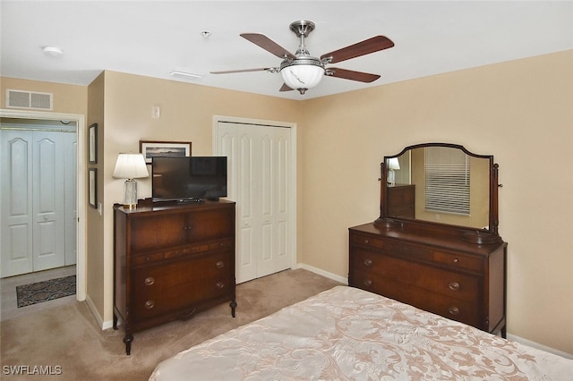3880 Sawgrass Way Unit 2423, Naples, FL 34112 - carpeted bedroom with baseboards, a closet, and a ceiling fan