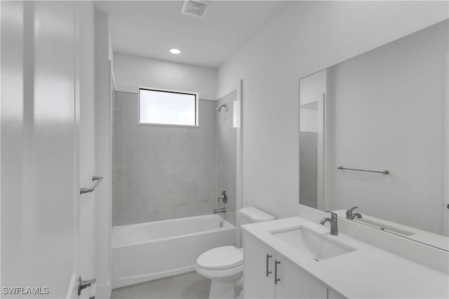 3604 Flora Ave N, Lehigh Acres, FL 33971 - full bath with toilet, shower / washtub combination, and vanity