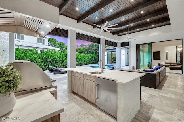 541 Whispering Pine Ct, Naples, FL 34103 - view of patio / terrace with ceiling fan, a sink, and outdoor lounge area