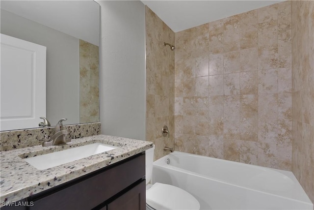 23206 Fitzpatrick Ave, Port Charlotte, FL 33980 - bathroom with vanity, shower / washtub combination, and toilet