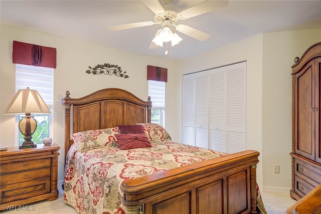 20010 Wolfel Trl, Estero, FL 33928 - bedroom featuring a closet and ceiling fan