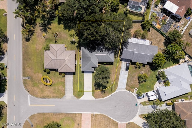 3272 Red Blush Way, Naples, FL 34120 - aerial perspective of suburban area featuring property parcel outlined