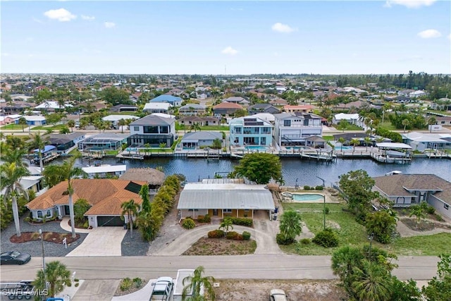 12206 Boat Shell Dr, Matlacha Isles, FL 33991 - aerial perspective of suburban area featuring a large body of water