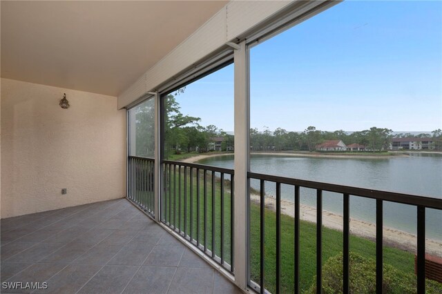 balcony with a water view