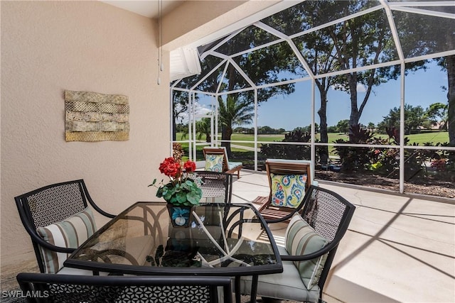 6659 Castlelawn Pl Unit 21, Naples, FL 34113 - view of patio / terrace featuring a lanai and an outdoor living space