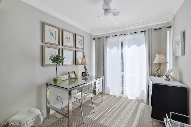 683 12th Ave S Unit 683, Naples, FL 34102 - office area featuring crown molding and a ceiling fan