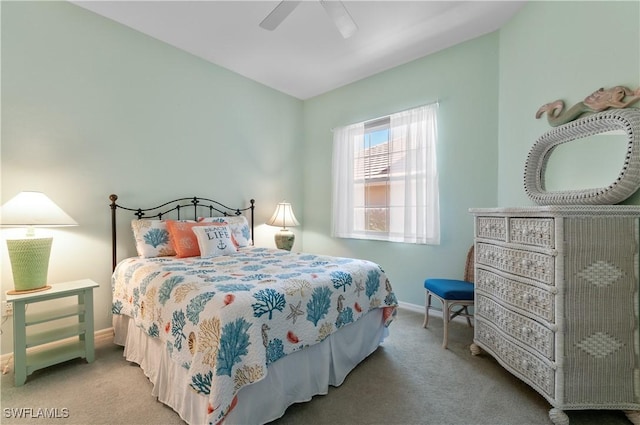 2116 Paget Cir Unit 1, Naples, FL 34112 - bedroom with carpet, baseboards, and a ceiling fan