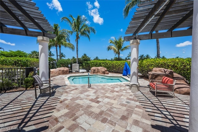 9469 Casoria Ct Unit 101, Naples, FL 34113 - view of pool featuring a pergola and a patio area
