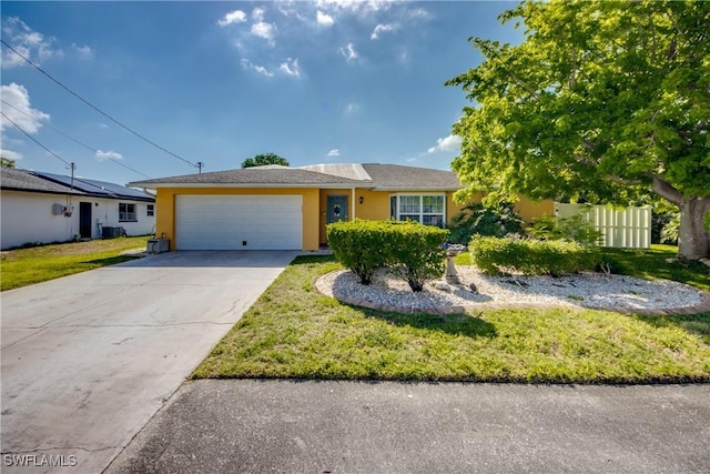 5905 Untermeyer Ct, North Fort Myers, FL 33903 - ranch-style house featuring an attached garage, stucco siding, and driveway