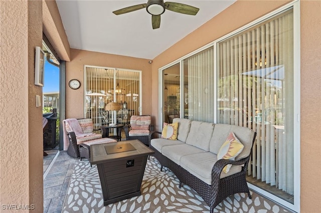 16232 Quesa Dr, Punta Gorda, FL 33955 - view of patio featuring ceiling fan and an outdoor hangout area