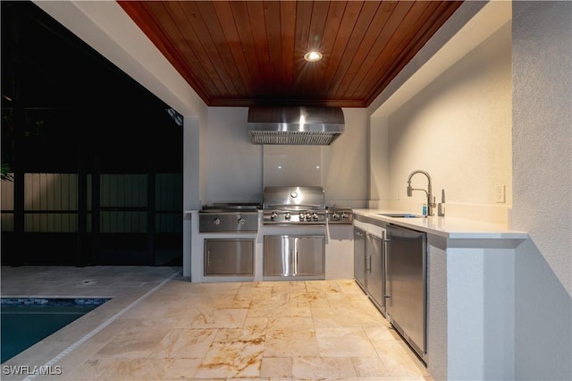 1300 Hilltop Dr, Naples, FL 34103 - view of patio / terrace featuring a sink and area for grilling