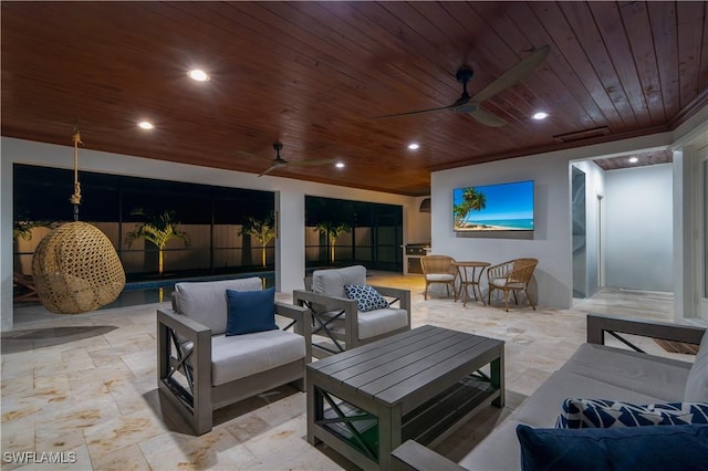 1300 Hilltop Dr, Naples, FL 34103 - view of patio / terrace with an outdoor living space and ceiling fan