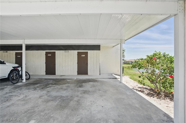 view of garage