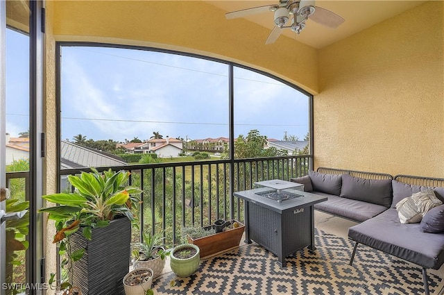 4820 SW 17th Pl Unit 6, Cape Coral, FL 33914 - balcony featuring a ceiling fan and an outdoor living space