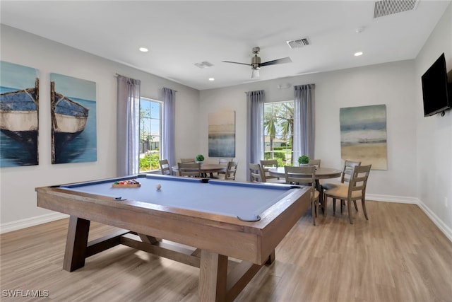 1256 Enbrook Loop, Naples, FL 34114 - recreation room featuring light wood-style floors, billiards, plenty of natural light, baseboards, and recessed lighting