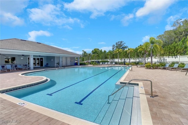 1256 Enbrook Loop, Naples, FL 34114 - community pool featuring a patio area and a ceiling fan