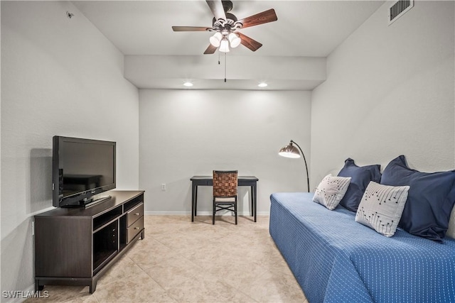 10260 Heritage Bay Blvd Unit 3515, Naples, FL 34120 - bedroom featuring light tile patterned floors and a ceiling fan