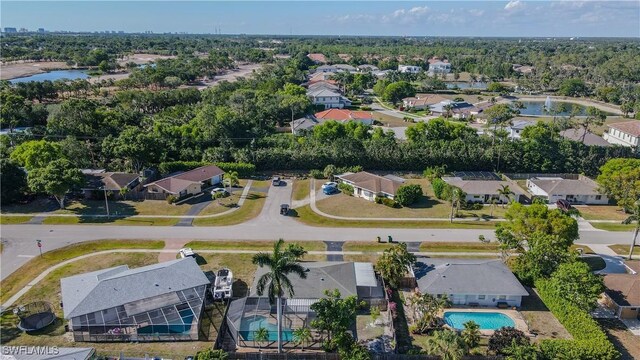 2564 Poinciana St, Naples, FL 34105 - aerial view of residential area featuring a pool area