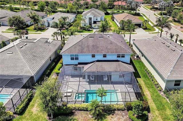 2369 Tangerine Ln, Naples, FL 34120 - aerial perspective of suburban area featuring a pool