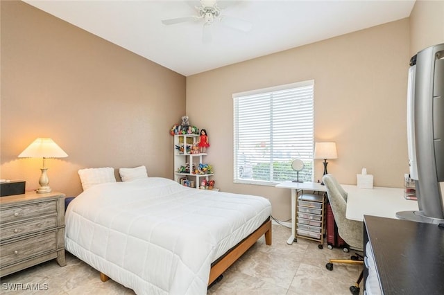 6461 Aragon Way Unit 102, Fort Myers, FL 33966 - bedroom with ceiling fan and an office area
