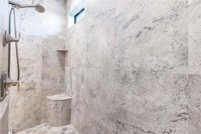bathroom view of a tile shower