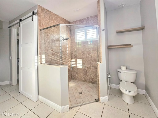 3290 37th Ave NE, Naples, FL 34120 - bathroom with a stall shower, tile patterned flooring, toilet, and baseboards