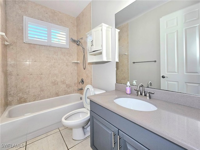 3290 37th Ave NE, Naples, FL 34120 - bathroom featuring tub / shower combination, tile patterned floors, toilet, and vanity