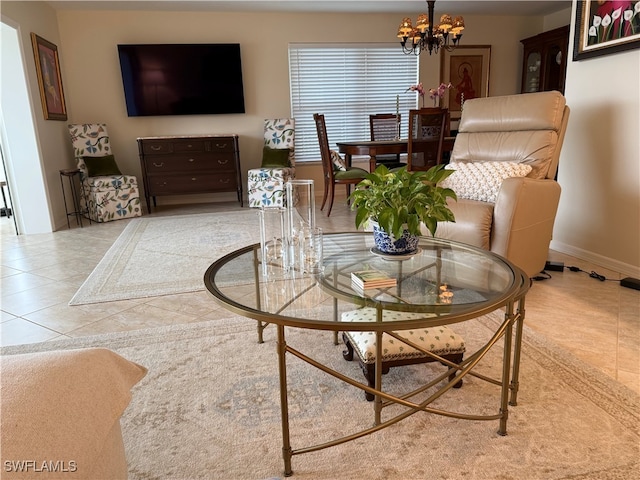 2880 Gulf Shore Blvd N Unit 404, Naples, FL 34103 - tiled dining area with a chandelier and baseboards