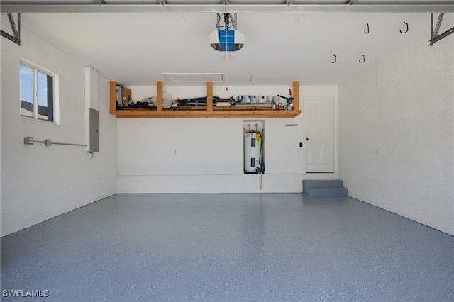 8970 Woodgate Manor Ct, Fort Myers, FL 33908 - garage featuring a garage door opener, electric water heater, and electric panel