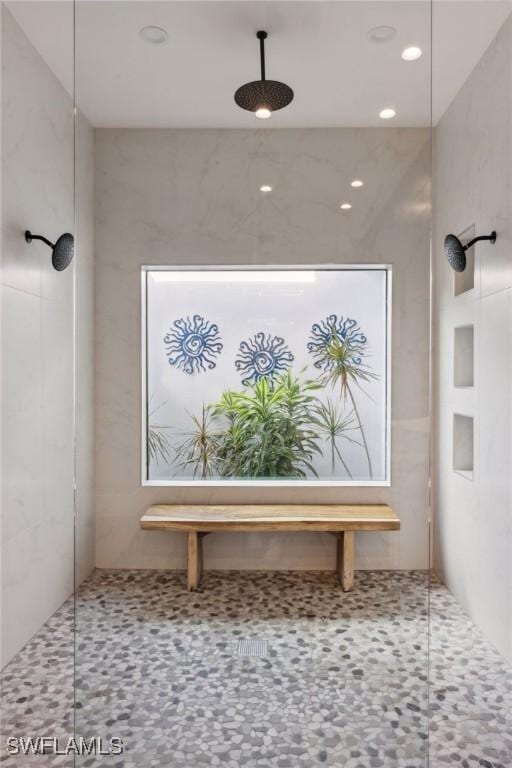15392 Old Pine Ct, Fort Myers, FL 33912 - bathroom view of a tile shower and recessed lighting